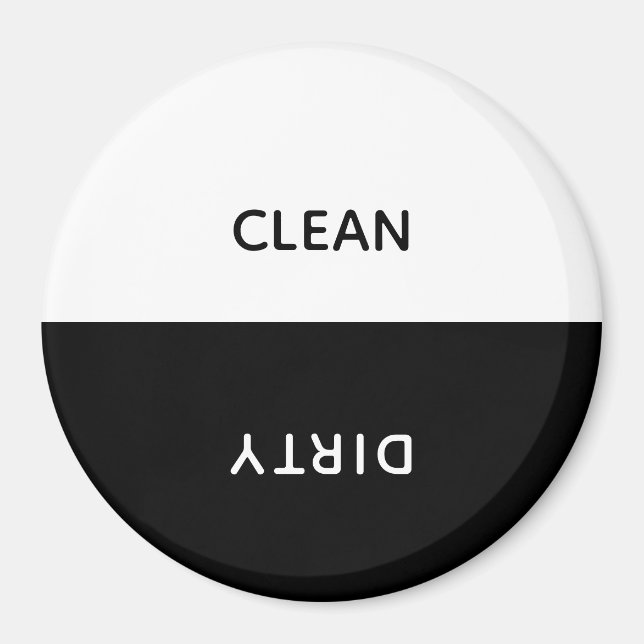 Minimal Clean Dirty Dishwasher Sign Magnet (Front)