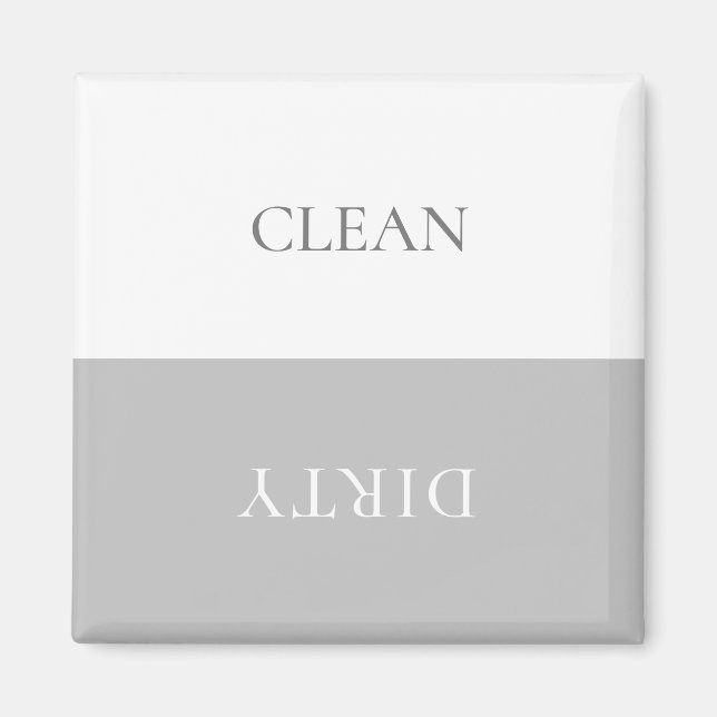 Minimal Clean Dirty Dishwasher Sign Magnet (Front)