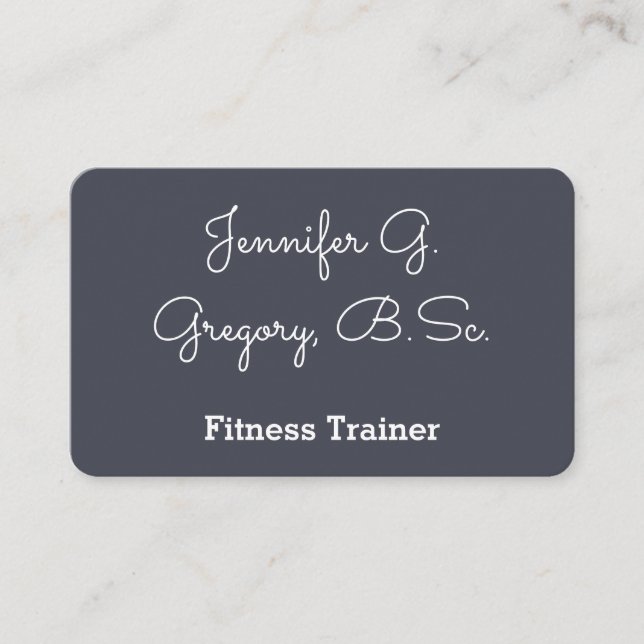 Minimal & Clean Fitness Trainer Business Card (Front)