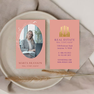 Minimal Clean Foliage Professional Real Estate Business Card