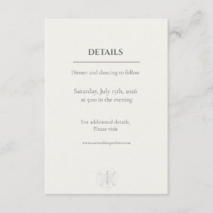 Minimal Coastal Sand Dollar Wedding Enclosure Card