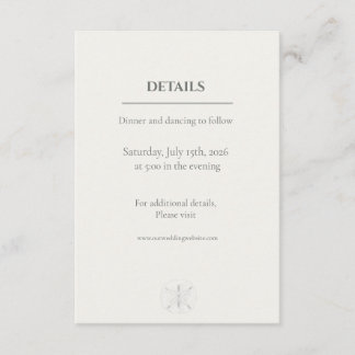 Minimal Coastal Sand Dollar Wedding Enclosure Card