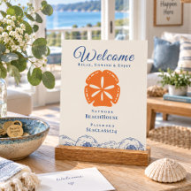 Minimal Coastal Sand Dollar Wi-Fi Sign for Guests