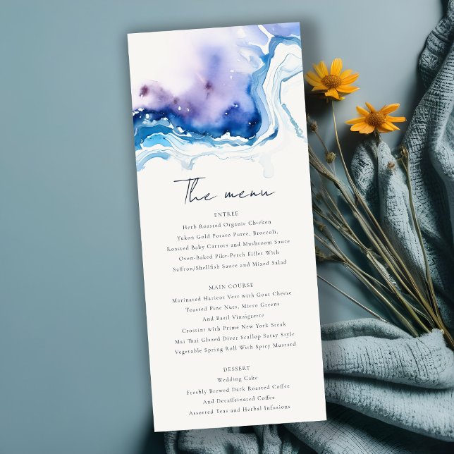 Minimal Coastal Sea Beach Wedding Menu Card (Creator Uploaded)