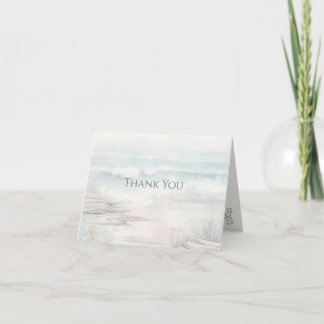 Minimal Coastal Watercolor Thank You Card