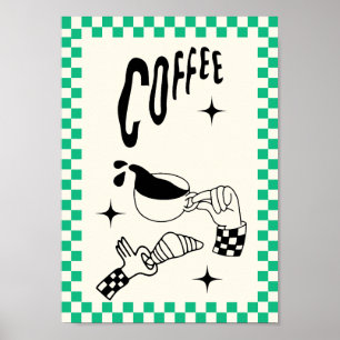 Minimal Coffee Wall Art Poster Modern Kitchen