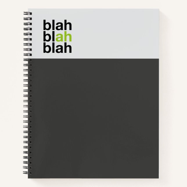 Minimal Color Block Notebook – Blah Blah Blah (Front)