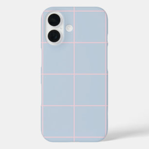 Minimal Color Grid Check Pattern iPhone 16 Case