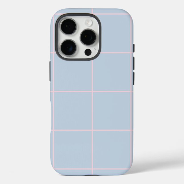 Minimal Color Grid Check Pattern Case-Mate iPhone Case (Back)