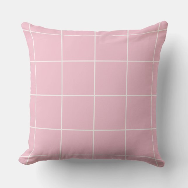 Minimal Color Grid Check Pattern Cushion (Front)
