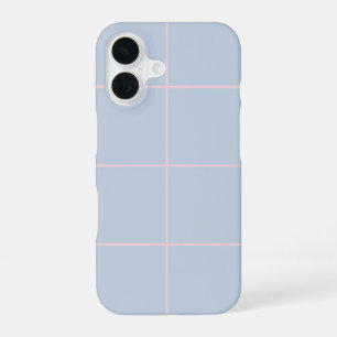Minimal Color Grid Check Pattern iPhone 16 Case