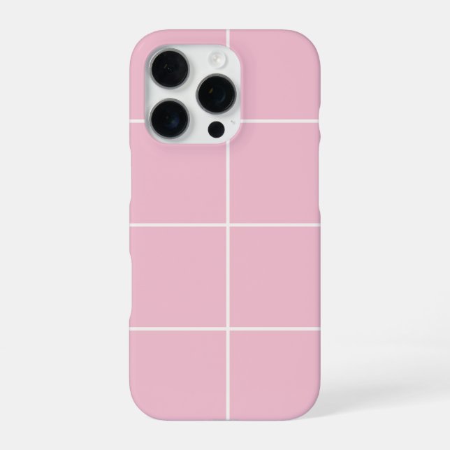 Minimal Color Grid Check Pattern iPhone Case (Back)