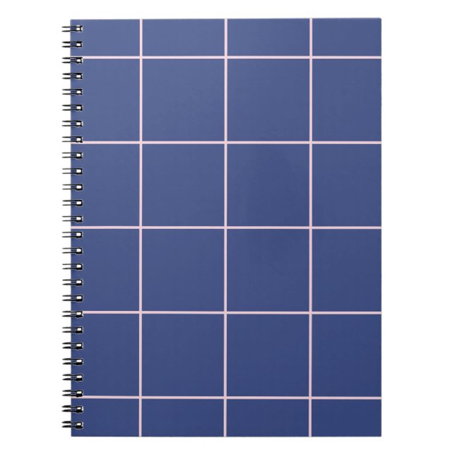 Minimal Color Grid Check Pattern Notebook (Front)