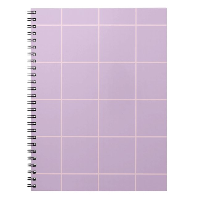 Minimal Color Grid Check Pattern Notebook (Front)