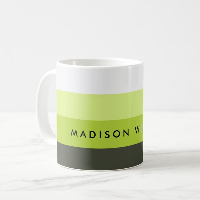 Minimal Colorblock Horizontal Stripe Coffee Mug (Front Left)