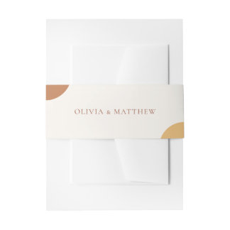 Minimal Colorful Boho Retro Arches Wedding Invitation Belly Band