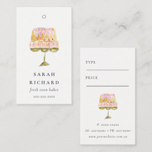 Minimal Colorful Watercolor Cake Bakery Price Tag