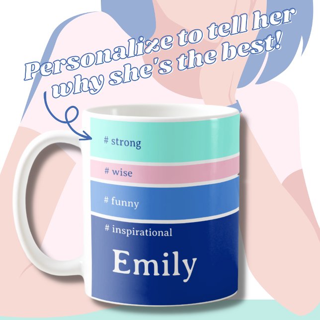 Minimal Colour Block Describe Her Personality Coffee Mug (Creator Uploaded)