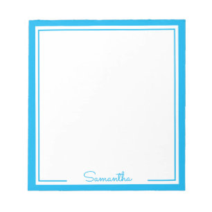 Minimal Colour Border Personalised Name Notepad