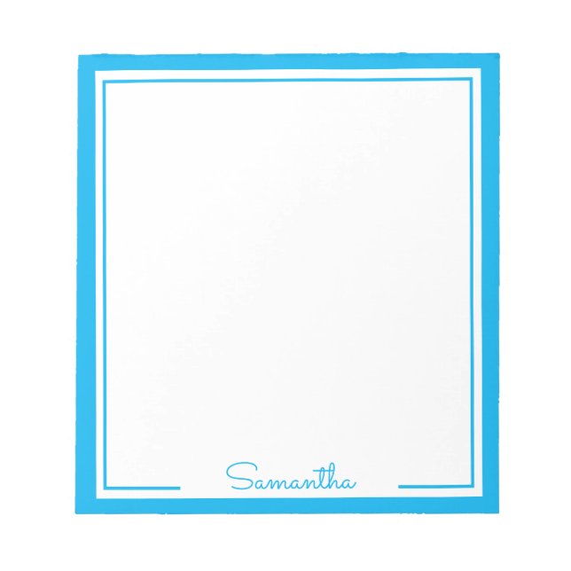 Minimal Colour Border Personalised Name Notepad (Front)