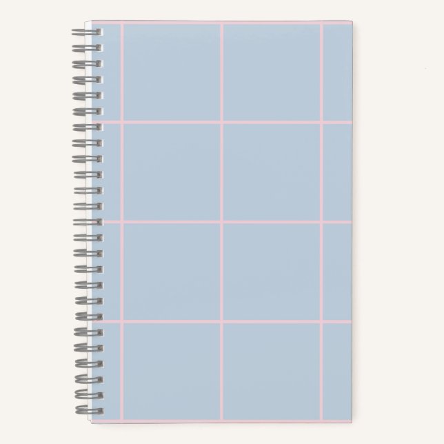 Minimal Colour Grid Check Pattern Notebook (Front)
