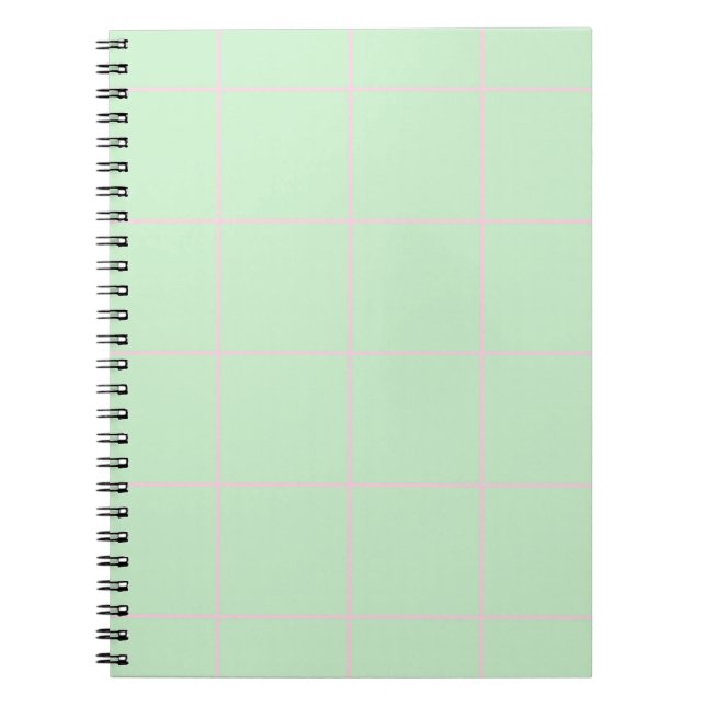 Minimal Colour Grid Check Pattern Notebook (Front)