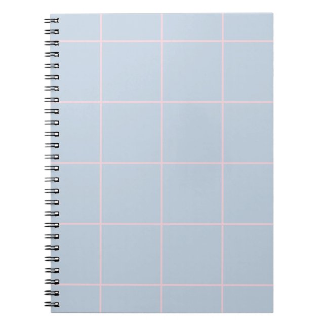 Minimal Colour Grid Check Pattern Notebook (Front)