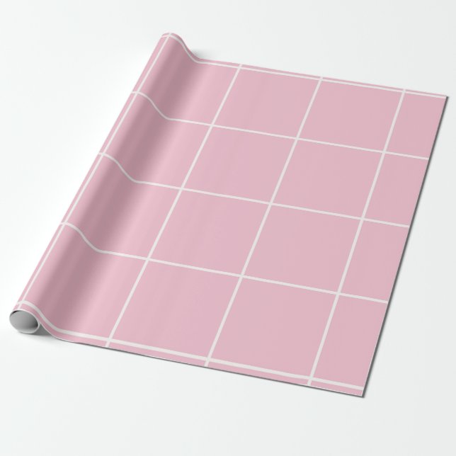 Minimal Colour Grid Check Pattern Wrapping Paper (Unrolled)