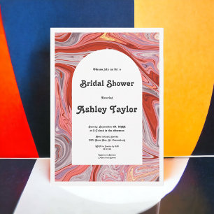 Minimal Colourful Artistic Abstract Bridal Shower Invitation