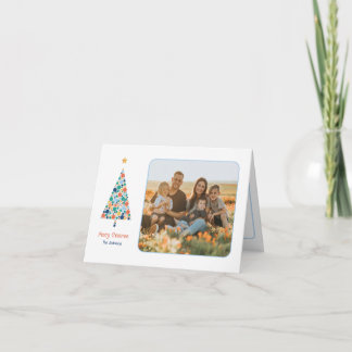Minimal colourful Christmas tree Christmas card