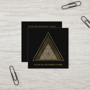 Minimal Colourful Gold Triangle Sacred Geometry Square Business Card