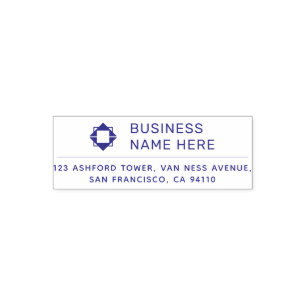 Minimal Company Logo Name Return Address Elegant Self-inking Stamp
