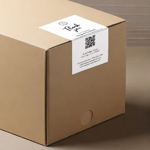Minimal Company Logo QR Code Large Box Seal Label