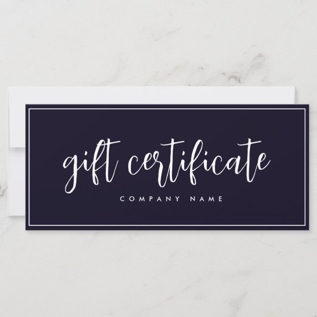 Minimal Company Store Business Gift Certificate (Front)
