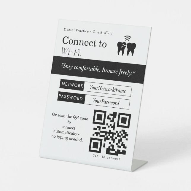 Minimal Connect to Wi‑Fi QR Code Sign | Wi‑Fi  (Front)