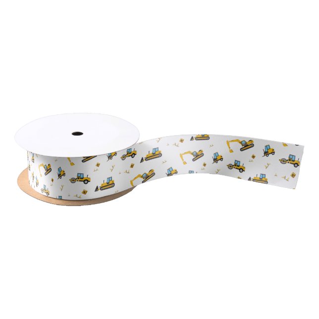 Minimal Construction Dump Trucks Party Gifts Favou Satin Ribbon (Spool)