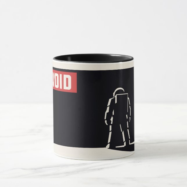 Minimal Constructivist Black & Red Astronaut Space Mug (Center)