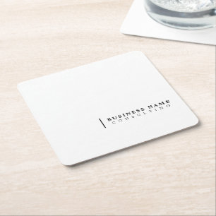 Minimal Consulting Company Modern Typography Square Paper Coaster