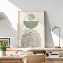 Minimal contemporary art with geometric arch