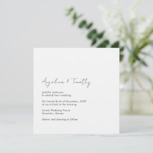 Minimal Contemporary Modern Elegant Wedding Invitation