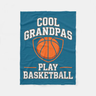 Minimal Cool Grandpas Play Basketball Fleece Blanket