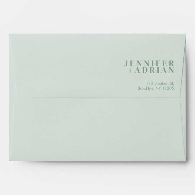Minimal Cool Mint Weddings envelope (Back (Top Flap))