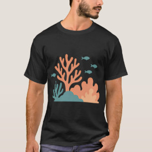 Minimal Coral Reef with Fish T-Shirt