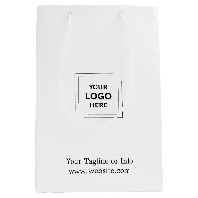 Minimal Corporate Medium Gift Bag Business Logo  (Front)
