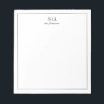 Minimal couples monogram personalized Stationery Notepad<br><div class="desc">Sophisticated black and white minimalist design with couple's monogram and thin border. 
See all the matching pieces in collection</div>