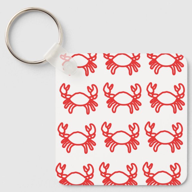 Minimal Crab Zodiac Keychain – Modern (Front)
