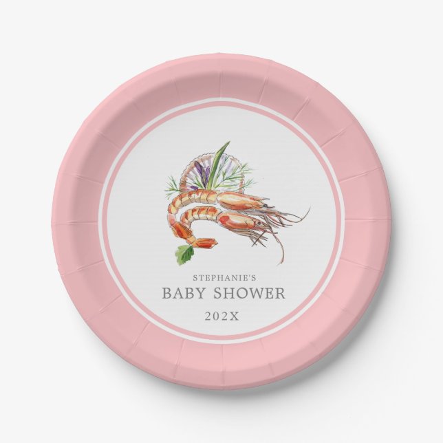Minimal Crawfish Boil Baby Shower Paper Plate (Front)