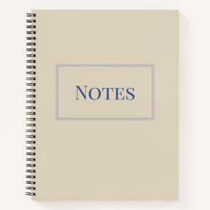 Minimal Cream and Blue Notebook