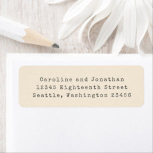 Minimal Cream Retro Typewriter Font Return Address