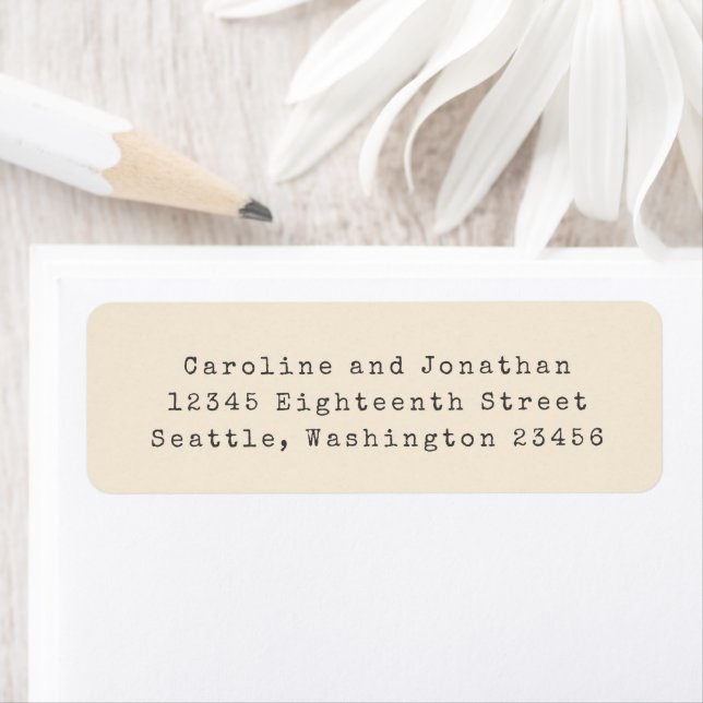 Minimal Cream Retro Typewriter Font Return Address (Insitu)